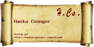 Haska Csongor névjegykártya